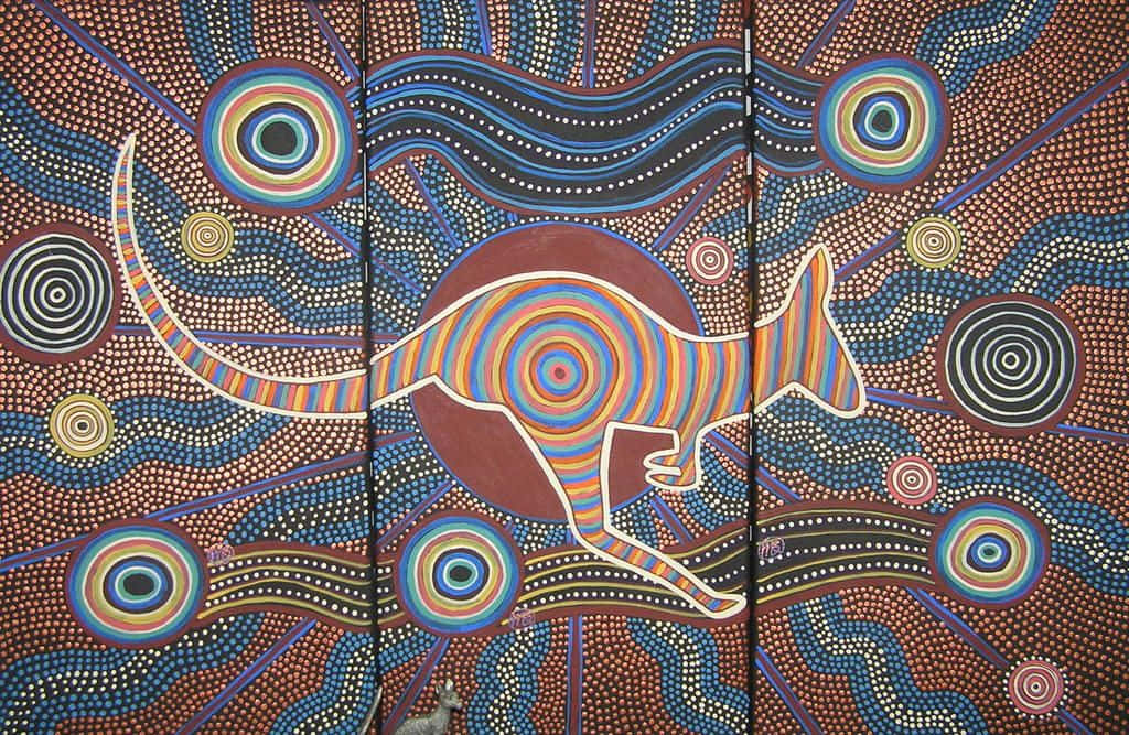Traditional aboriginal art painting
