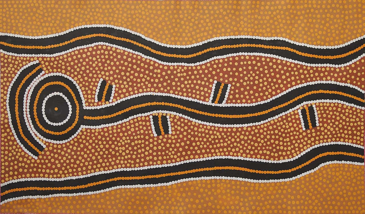Eintraditionelles Aboriginelles Dreamtime-gemälde