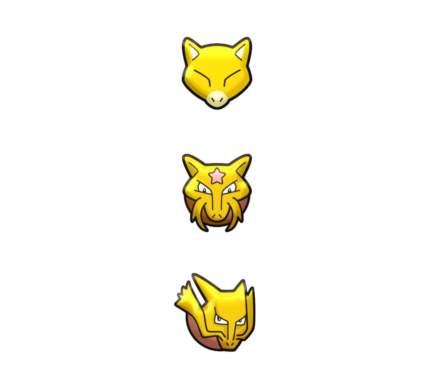 Abra Evolution Pokémon Icon Minimalist Wallpaper