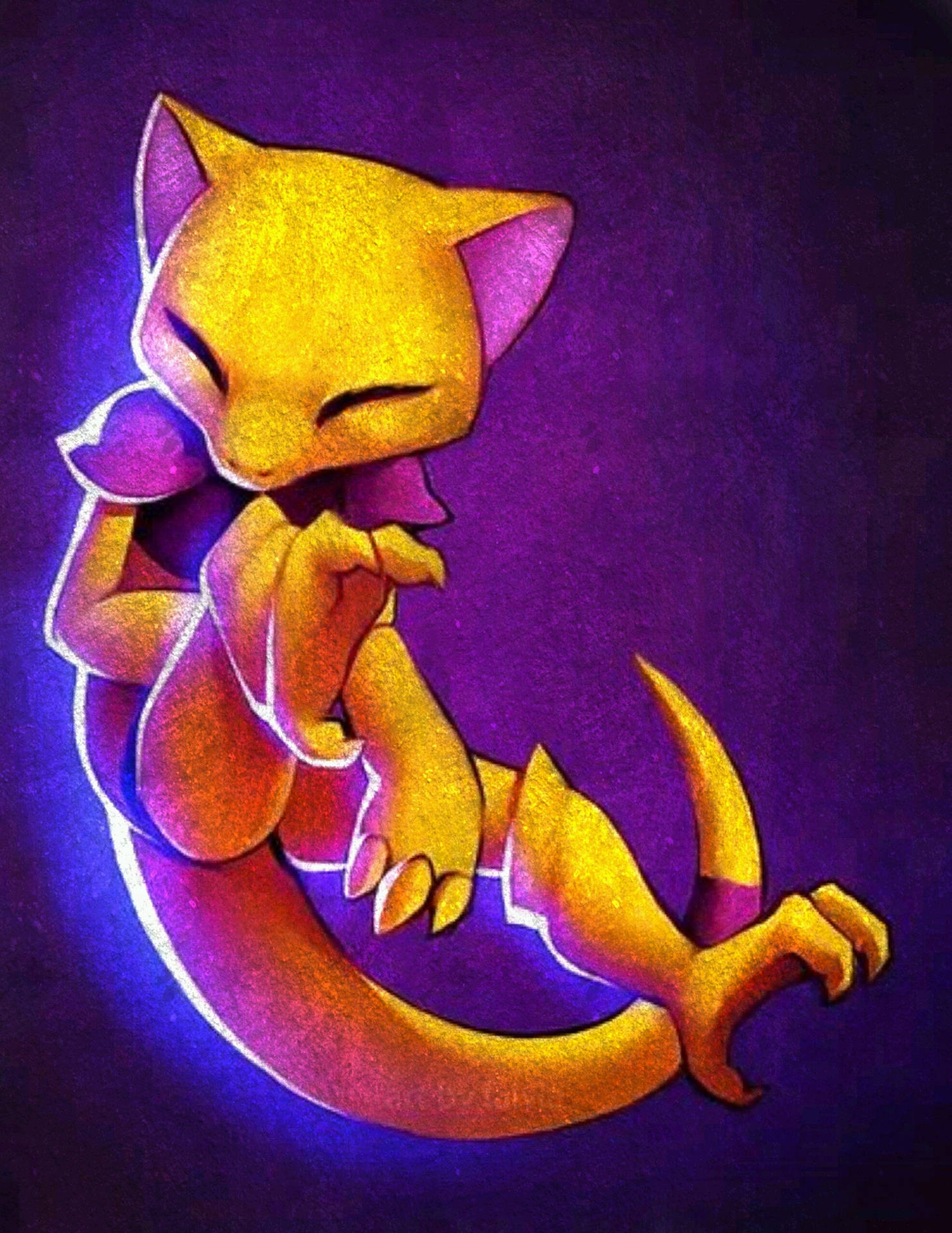 Abra Pokémon Purple Wallpaper
