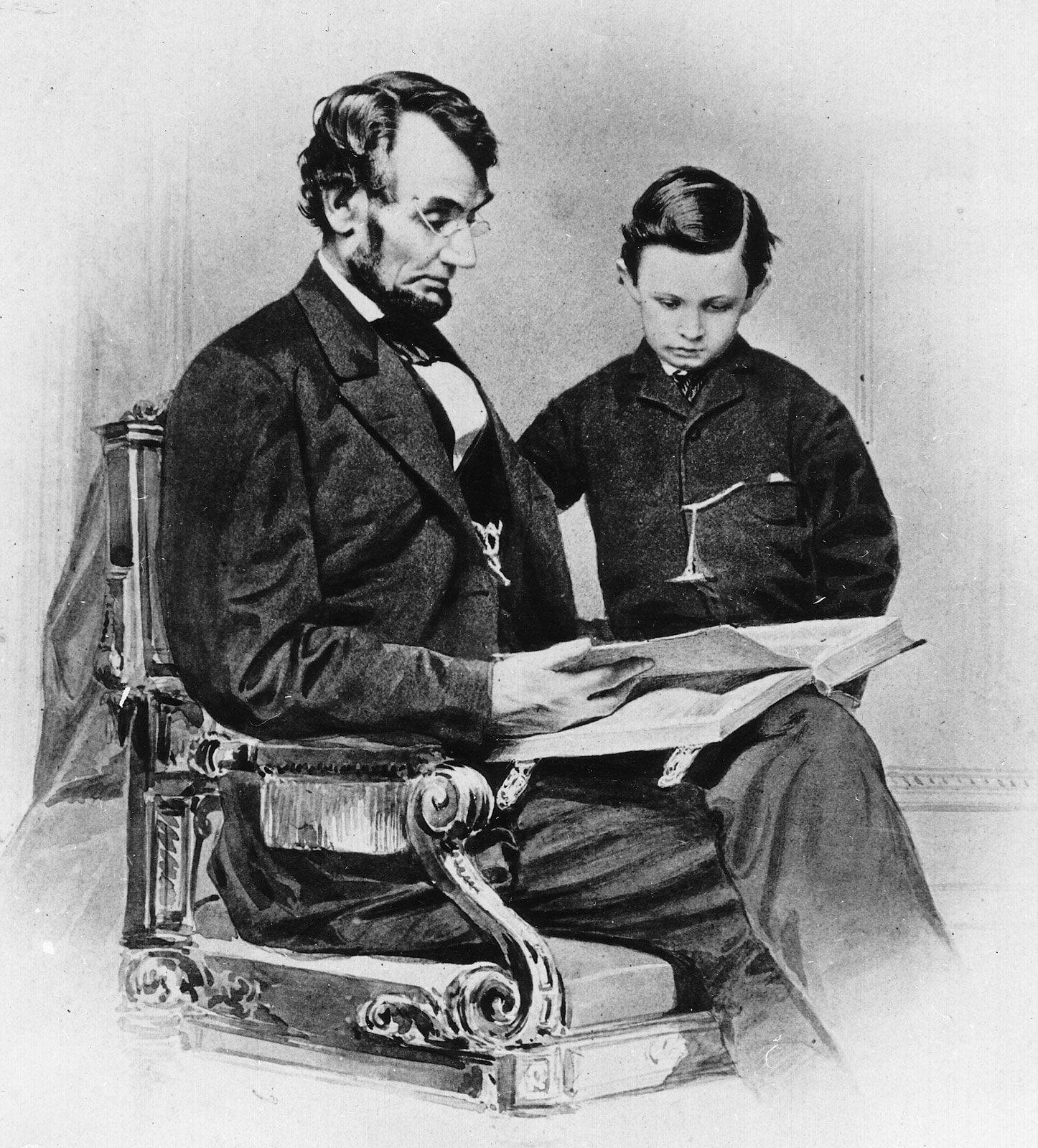 Abraham Lincoln And Son Tad Wallpaper