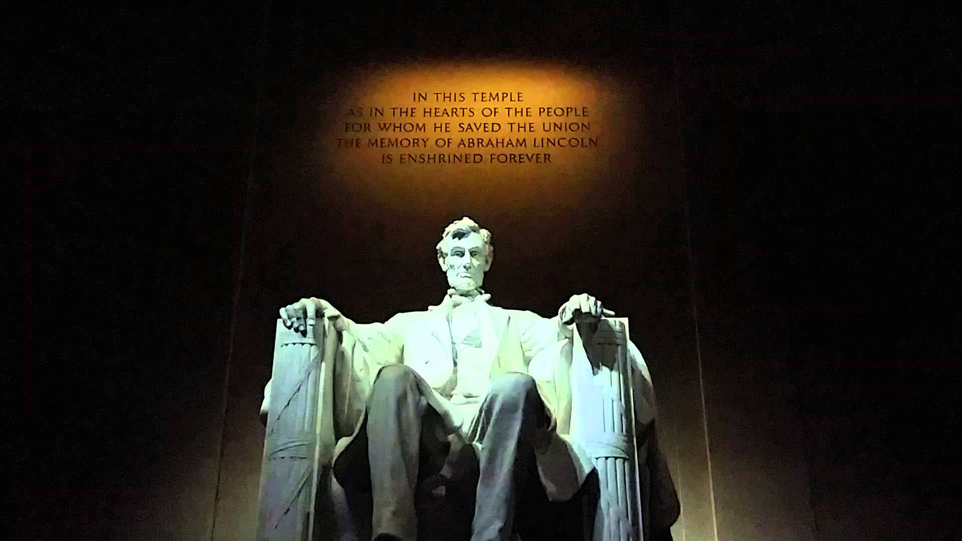Abraham Lincoln Monument Statue Illuminated Wallpaper