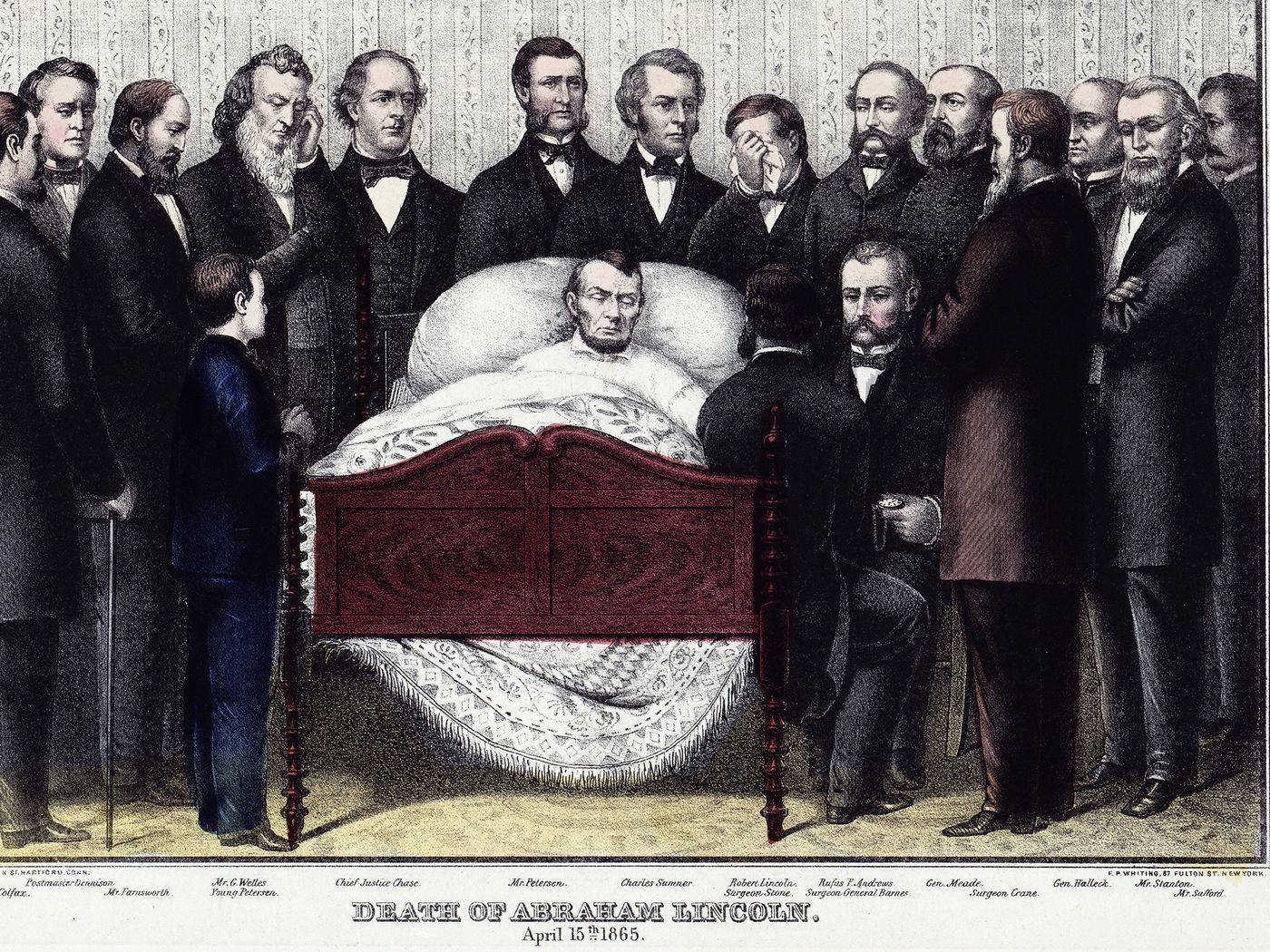 Abraham Lincoln On His Deathbed Illustration Wallpaper