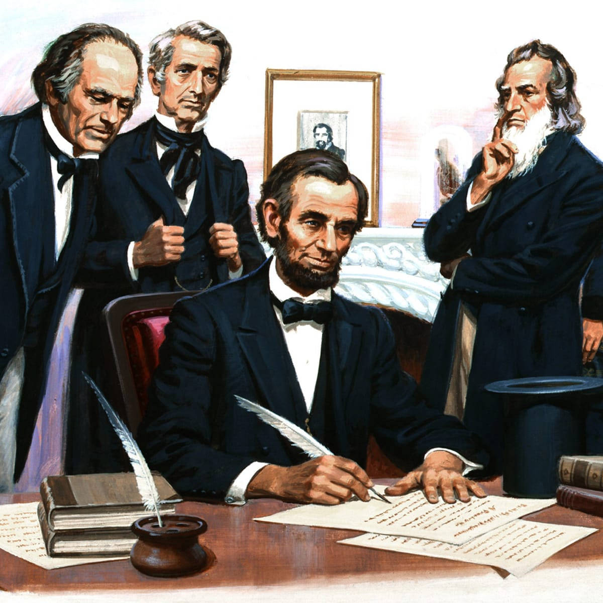 Abraham Lincoln Signing The Emancipation Proclamation Wallpaper