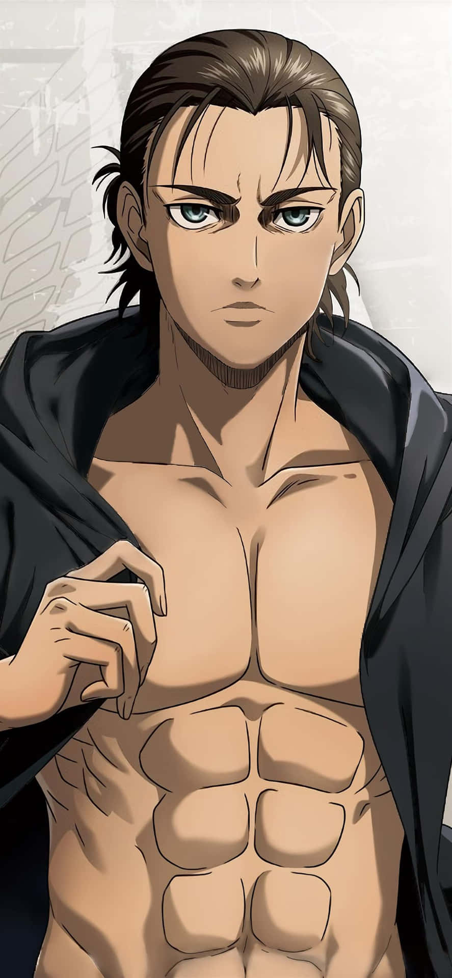 Abs Serious Eren Yeager Anime Digital Picture