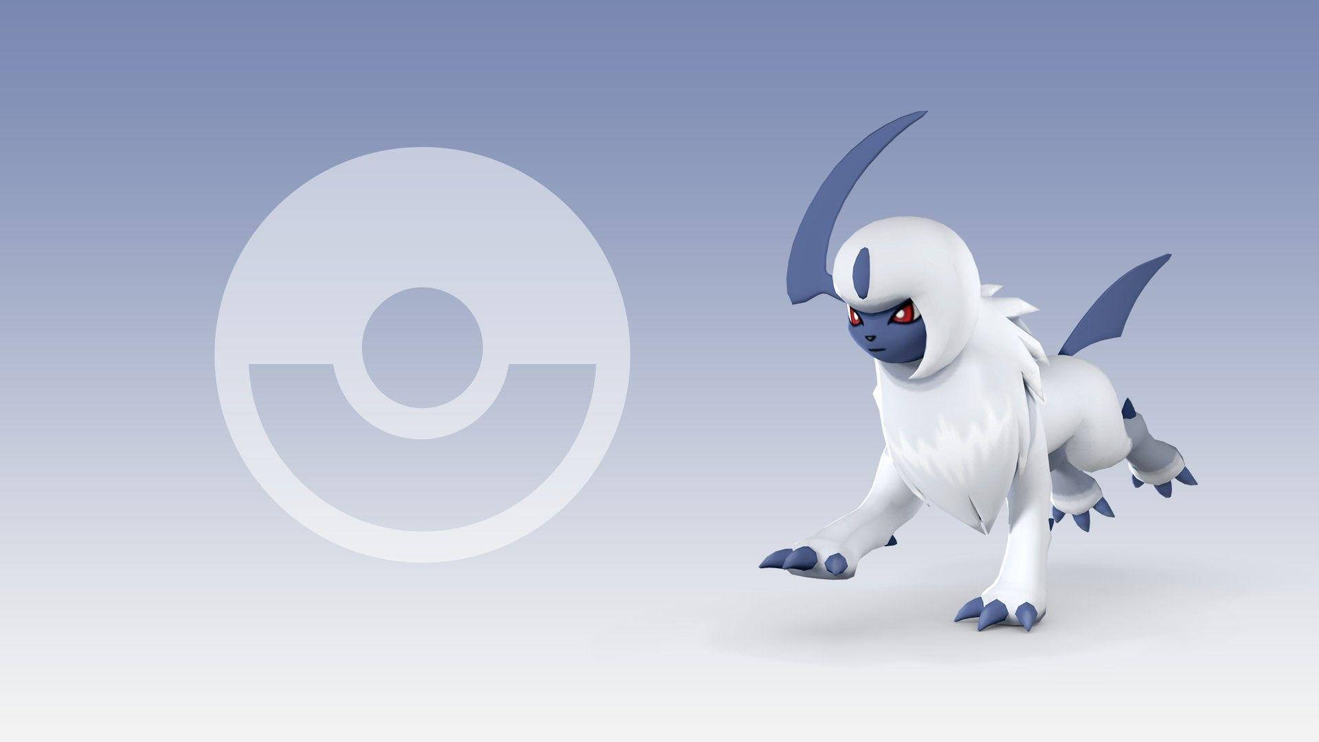 Absol With Pokeball Symbol Background
