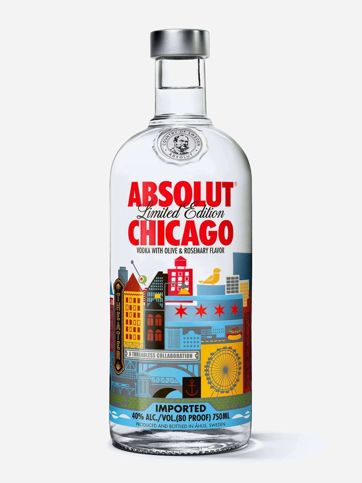 Absolut Chicago Limited Edition Vodka On White Background Wallpaper