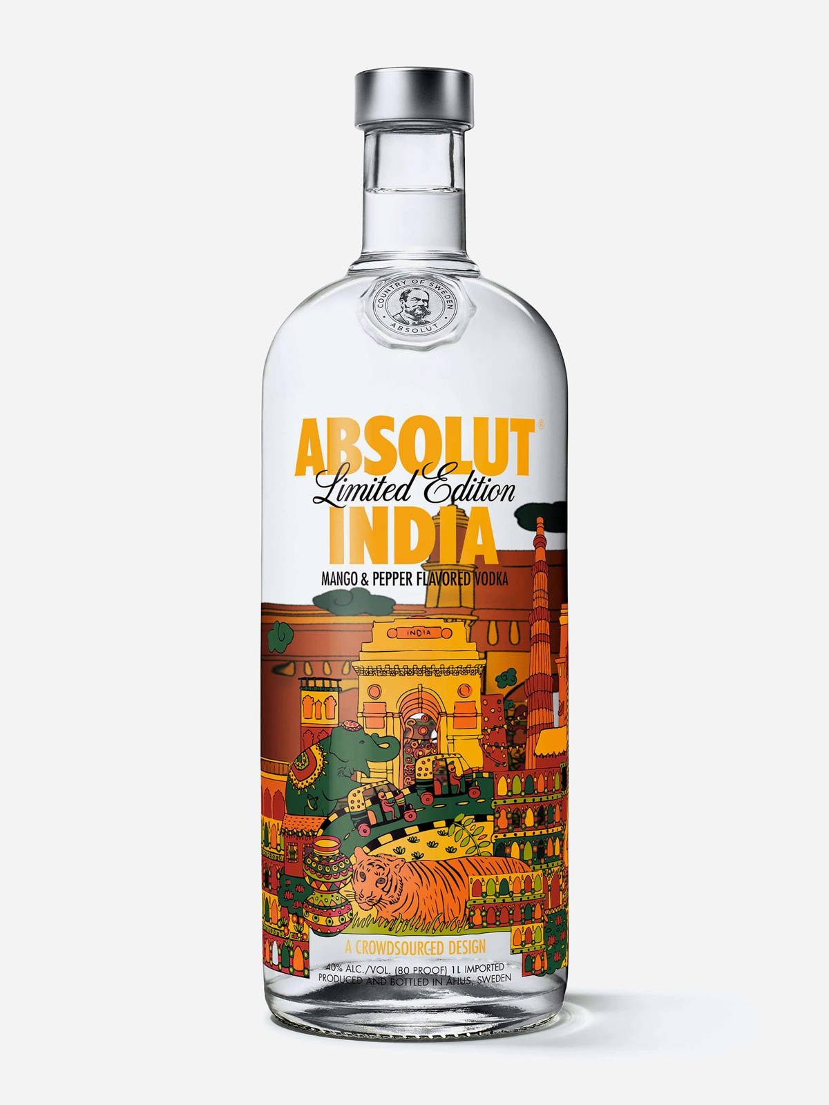Absolut India Limited Edition Vodka On White Background Wallpaper