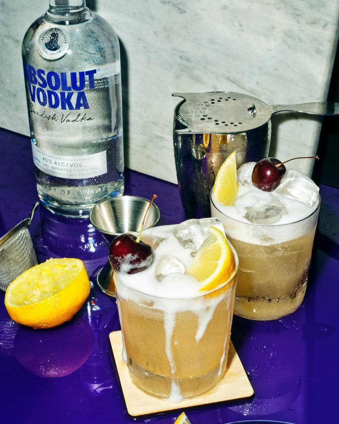 Absolut Vodka And Lemon Cocktail Wallpaper