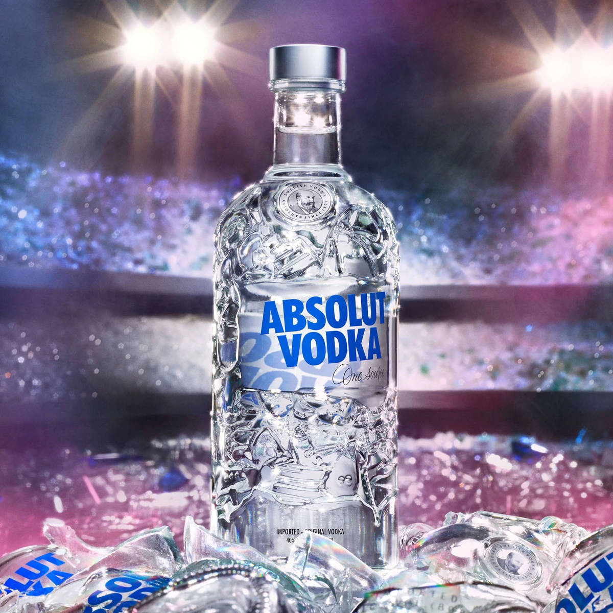 Absolut Vodka Bottle In Stadium Wallpaper