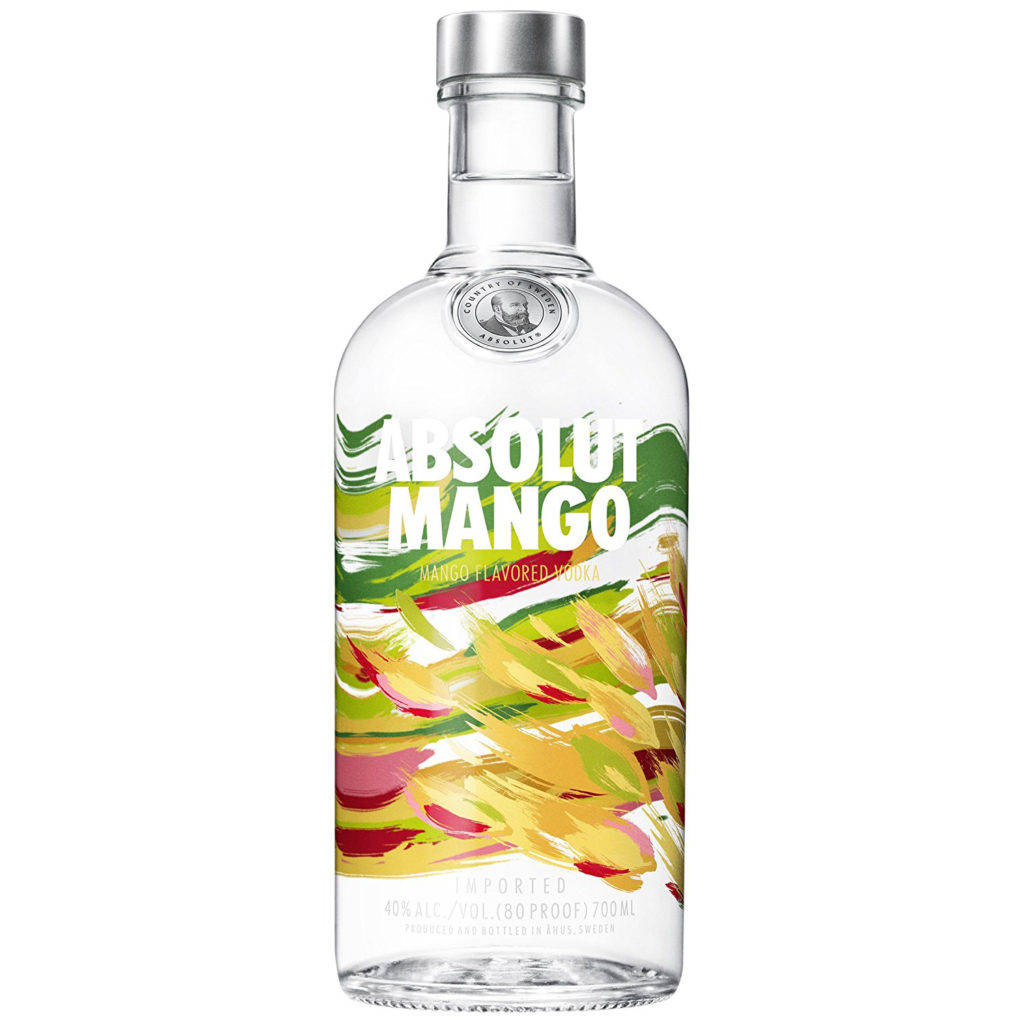 Absolut Vodka Mango Bottle On White Background Wallpaper