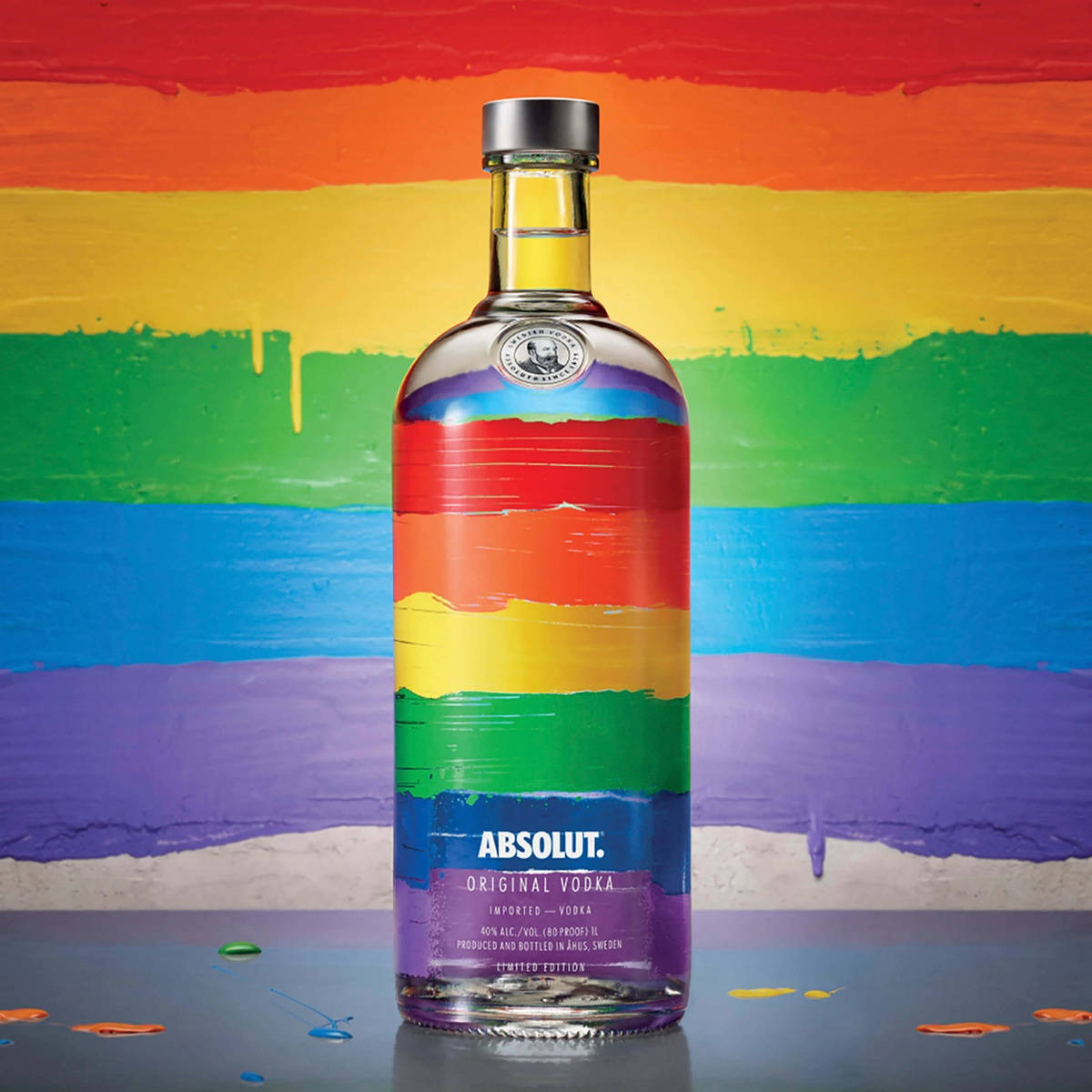 Absolut Vodka Rainbow Bottle Wallpaper