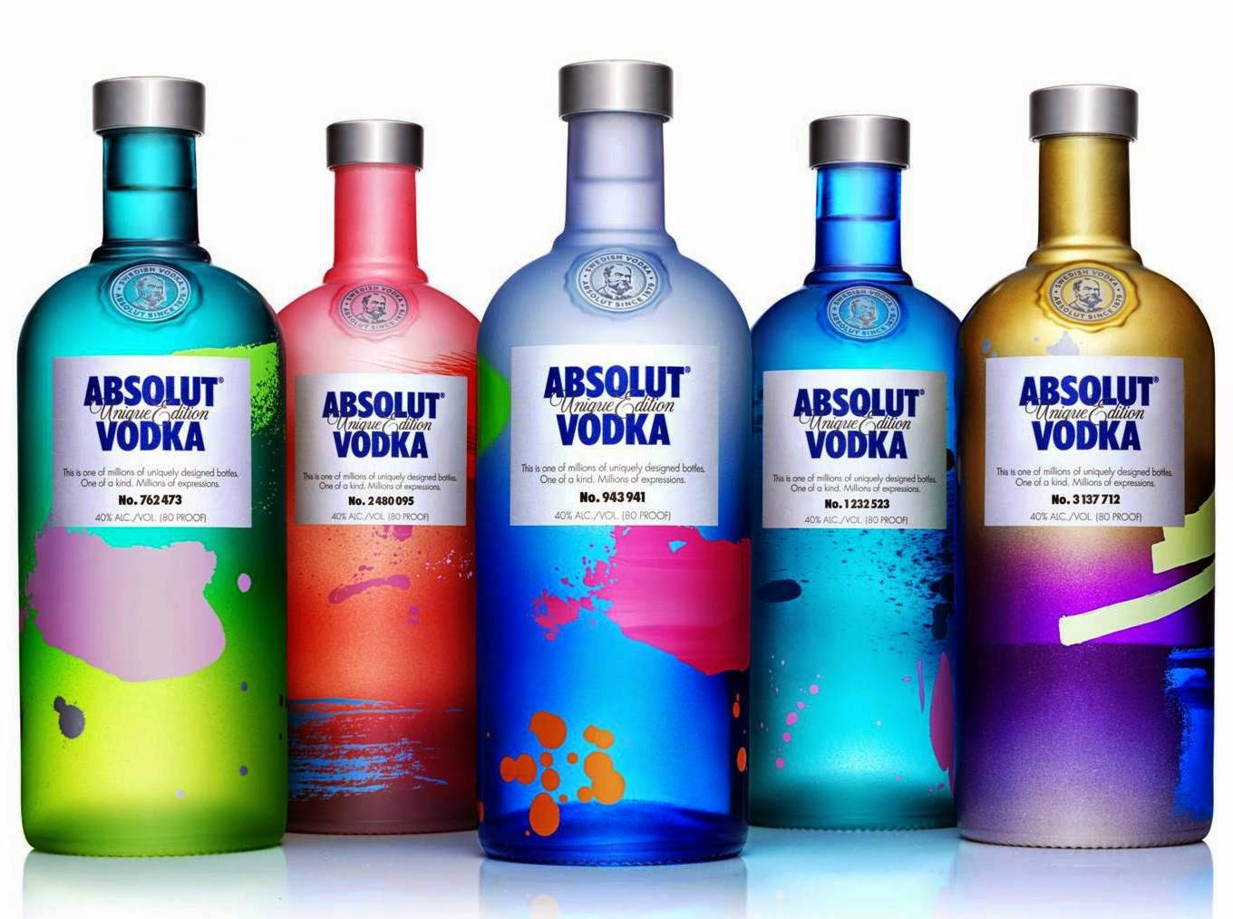 Absolut Vodka Unique Edition Different Colors Wallpaper