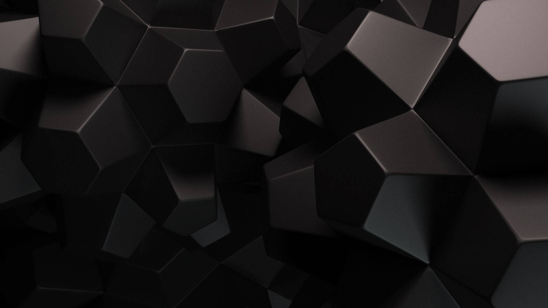 Abstract 3d Black Hexagon