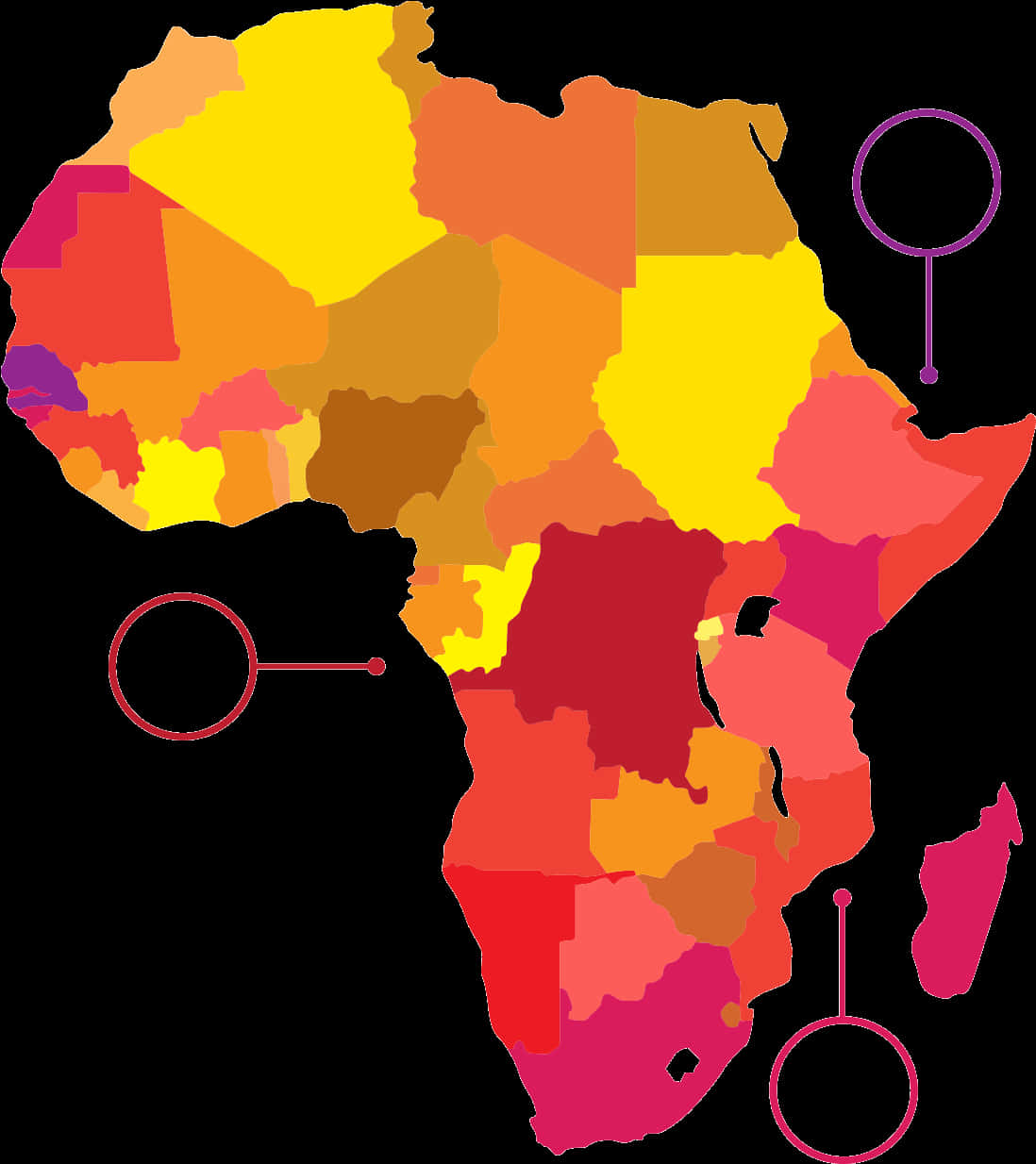 Abstract Africa Map Colorful PNG