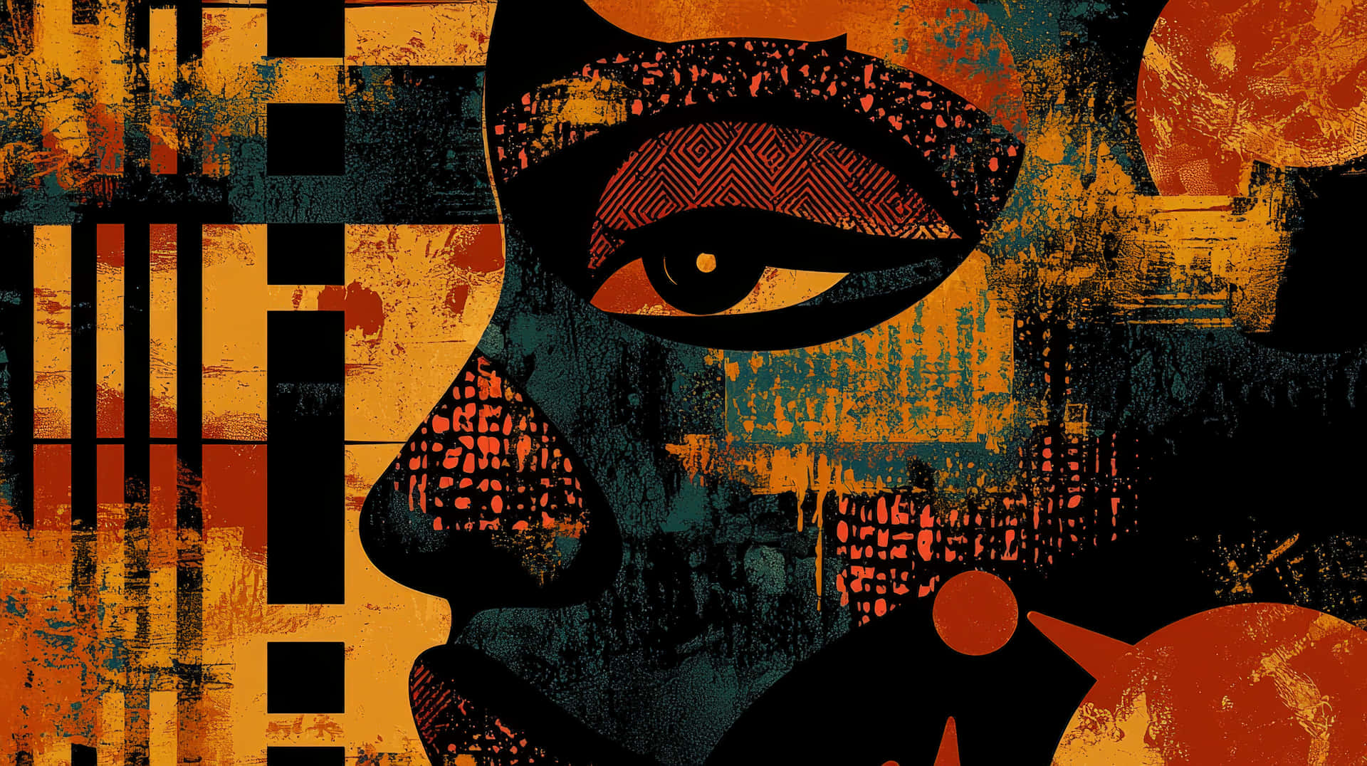 Abstract African Art With Vibrant Patterns And Geometric Shapes. Wallpaper