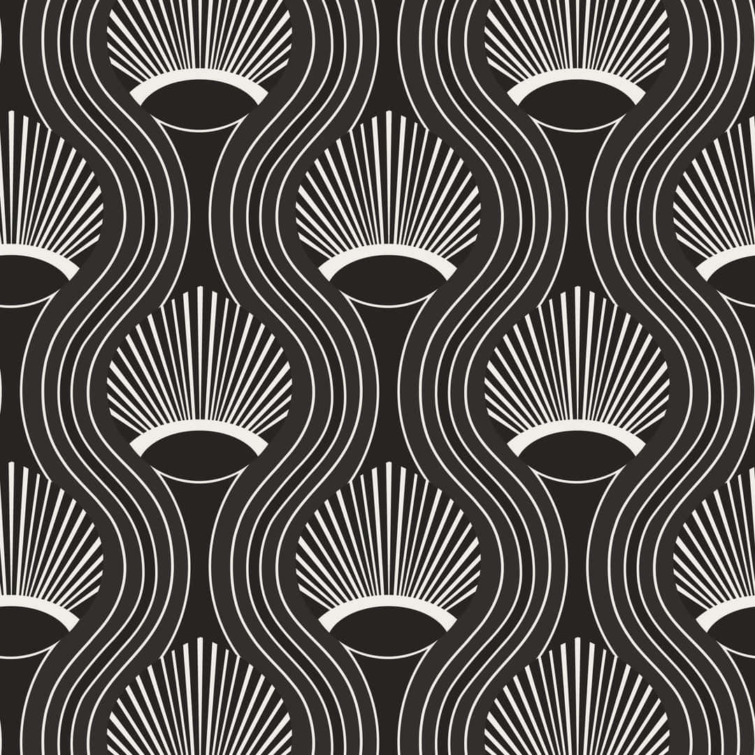 Abstract African Fan Print Pattern Wallpaper