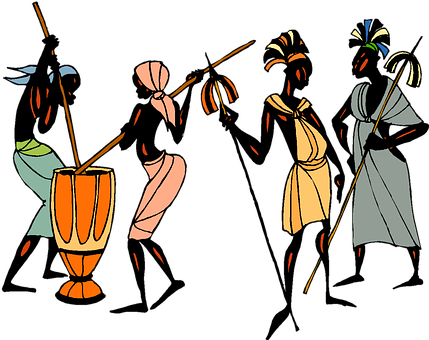 Abstract African Musicians PNG