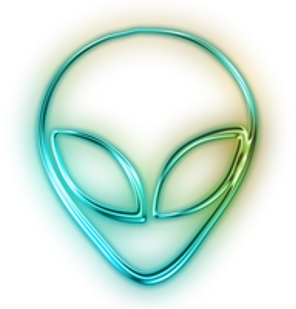 Abstract Alien Neon Sign PNG
