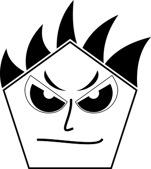 Abstract Angry Face Graphic PNG