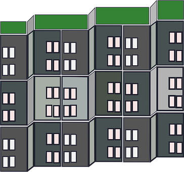 Abstract Apartment Blocks Illustration PNG
