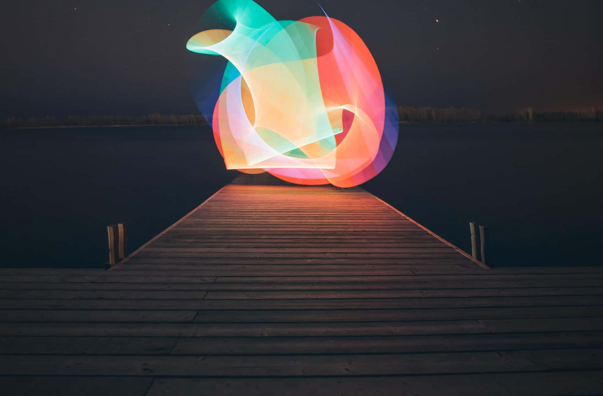 Abstract Apple Logoon Pierat Night Wallpaper