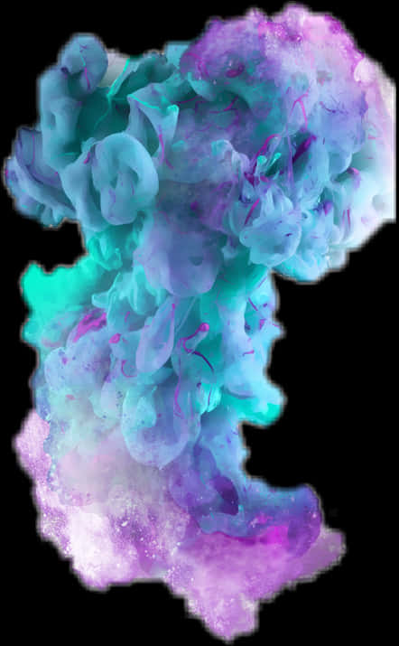 Abstract Aqua Purple Smoke Art PNG