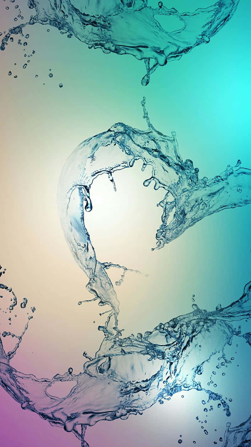 Abstract Aqua Splash Dance Wallpaper