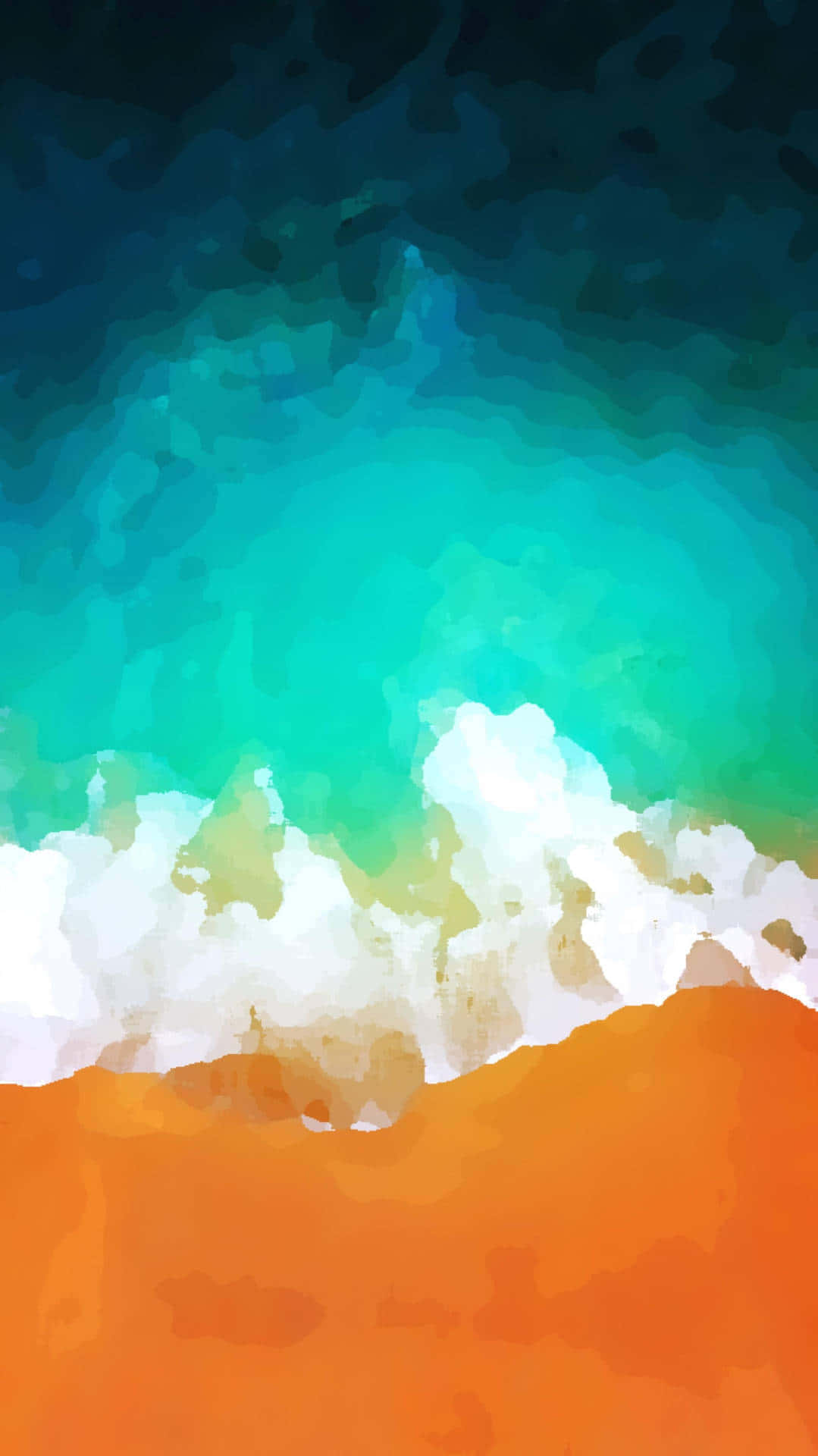 Abstract Aquaand Orange Watercolor Background Wallpaper