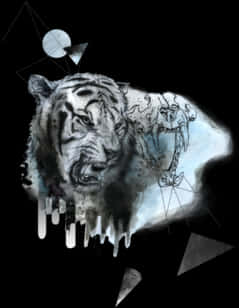 Abstract Artistic Tiger Illustration PNG