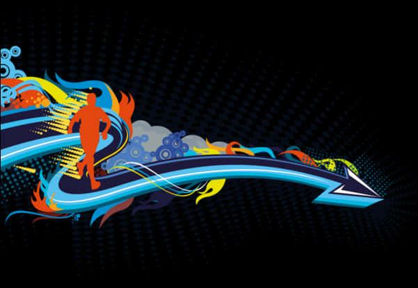Abstract Athlete Graphic Design PNG