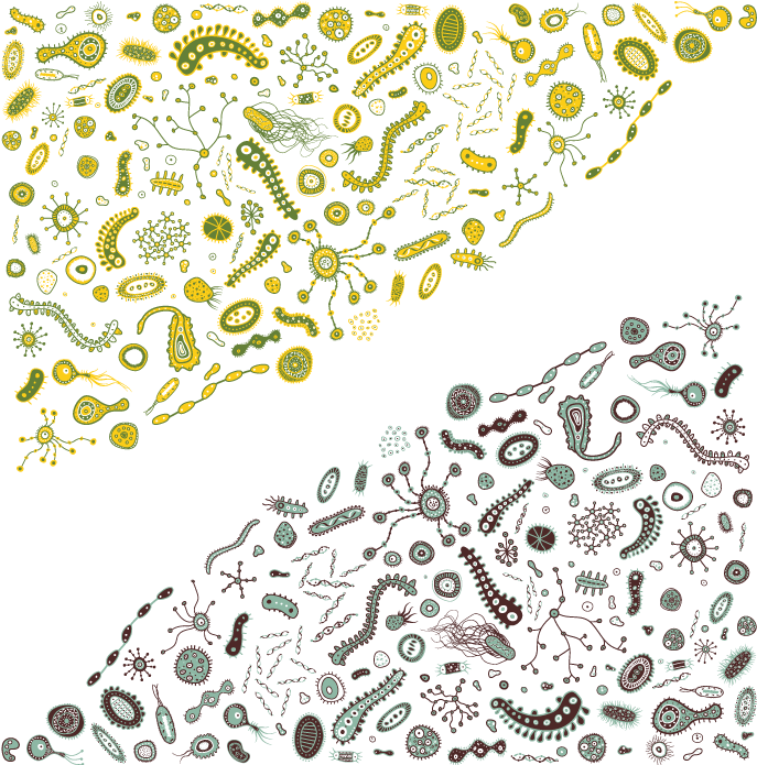 Abstract Bacterial Ecosystem Art PNG