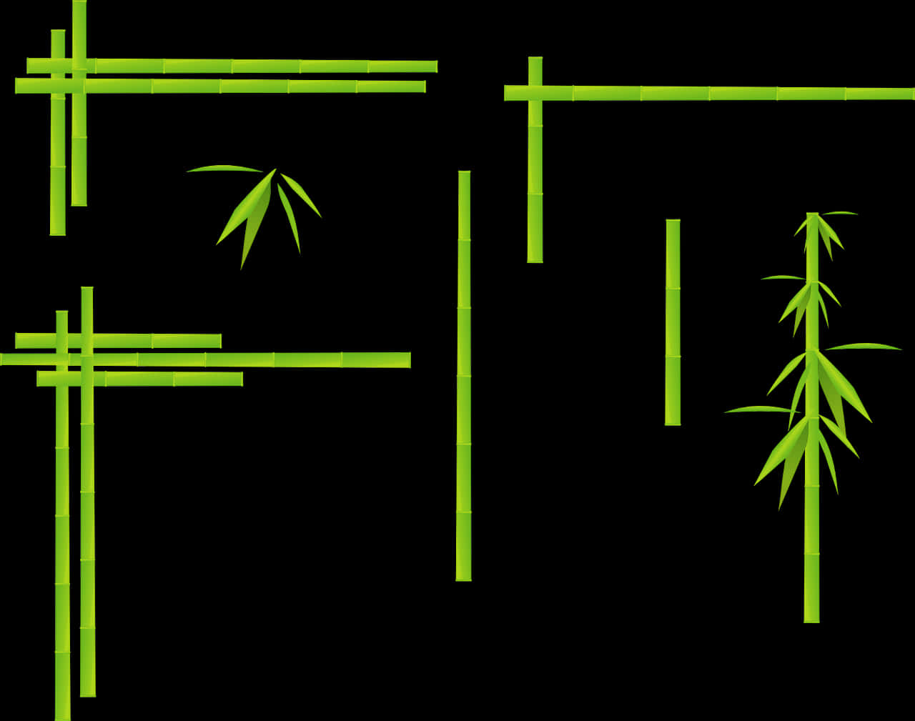 Abstract Bamboo Border Design PNG