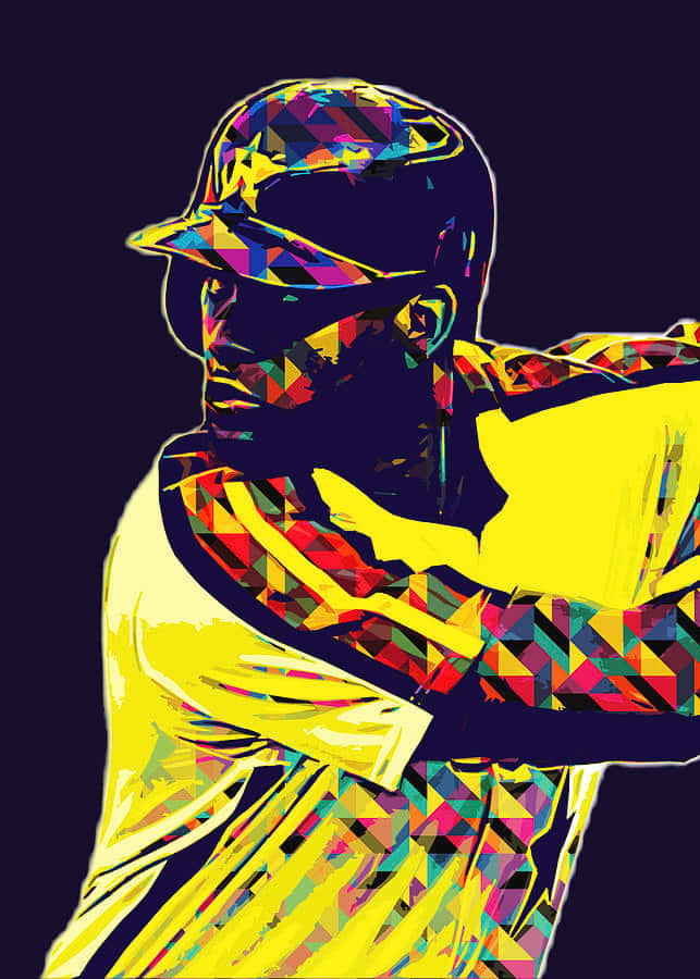 Abstract Baseball Player Art Wallpaper