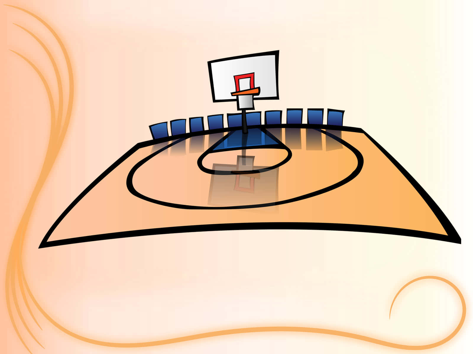 Abstract Basketball Court Illustration