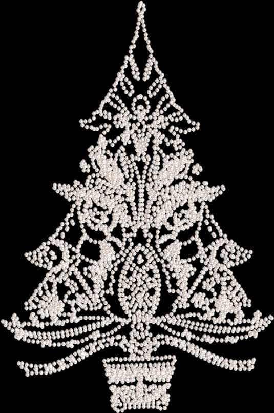 Abstract Beaded Christmas Tree Design PNG
