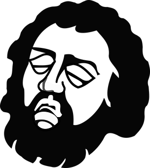 Abstract Bearded Man Silhouette PNG
