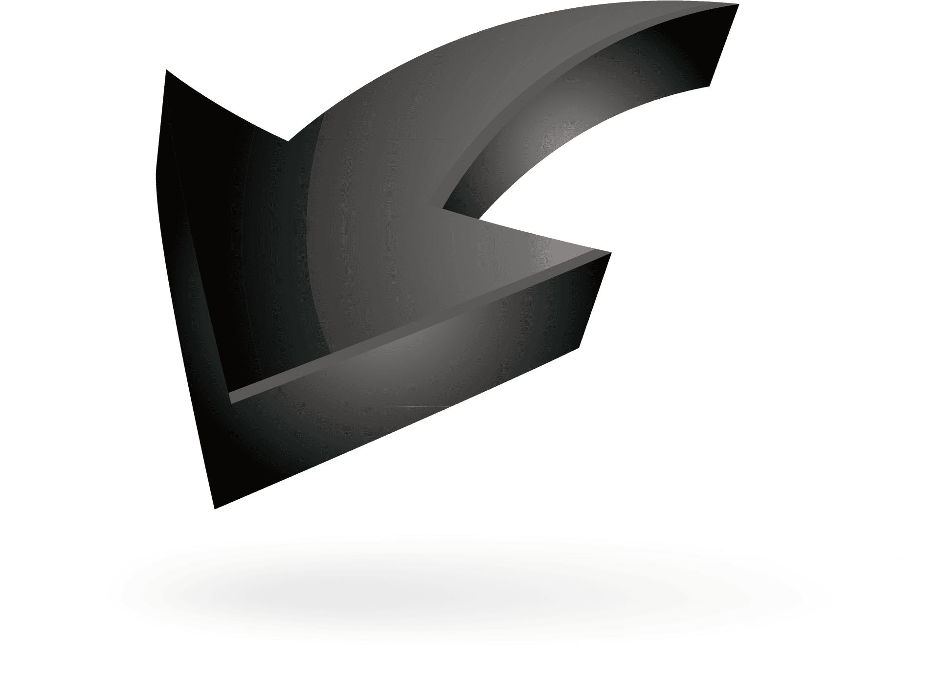 Abstract Black Arrow Direction PNG