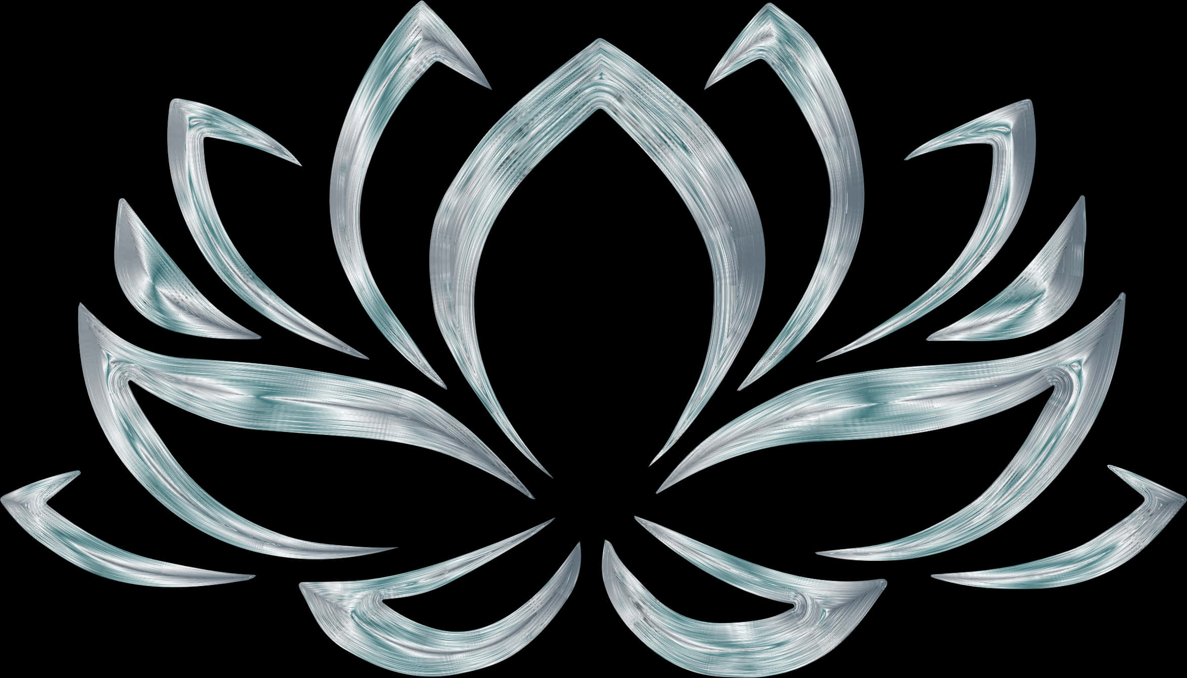 Abstract Black Background Lotus Flower Art PNG