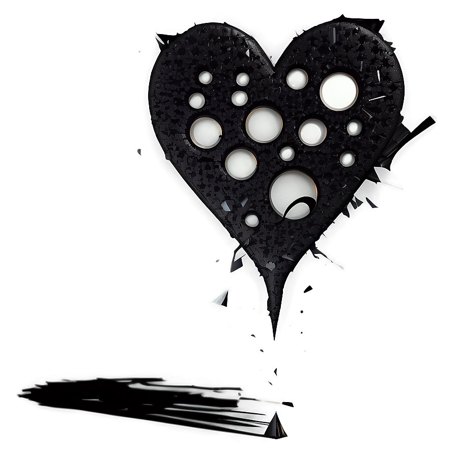 Abstract Black Broken Heart Png 46 PNG