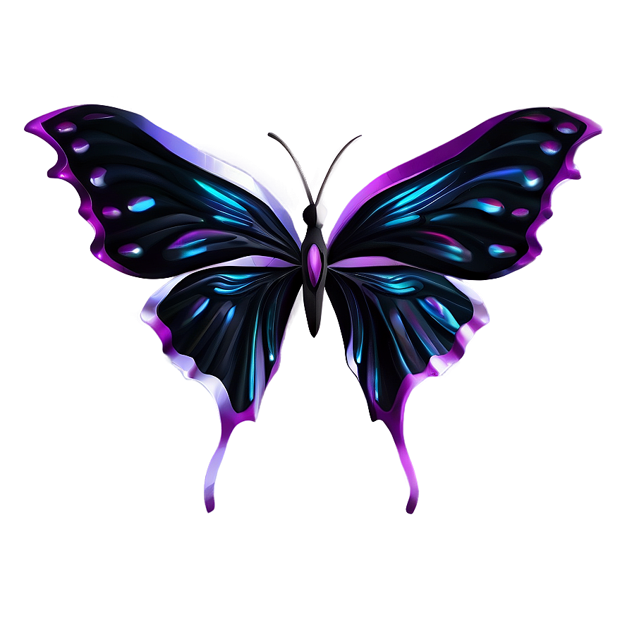 Abstract Black Butterfly Png 06252024 PNG