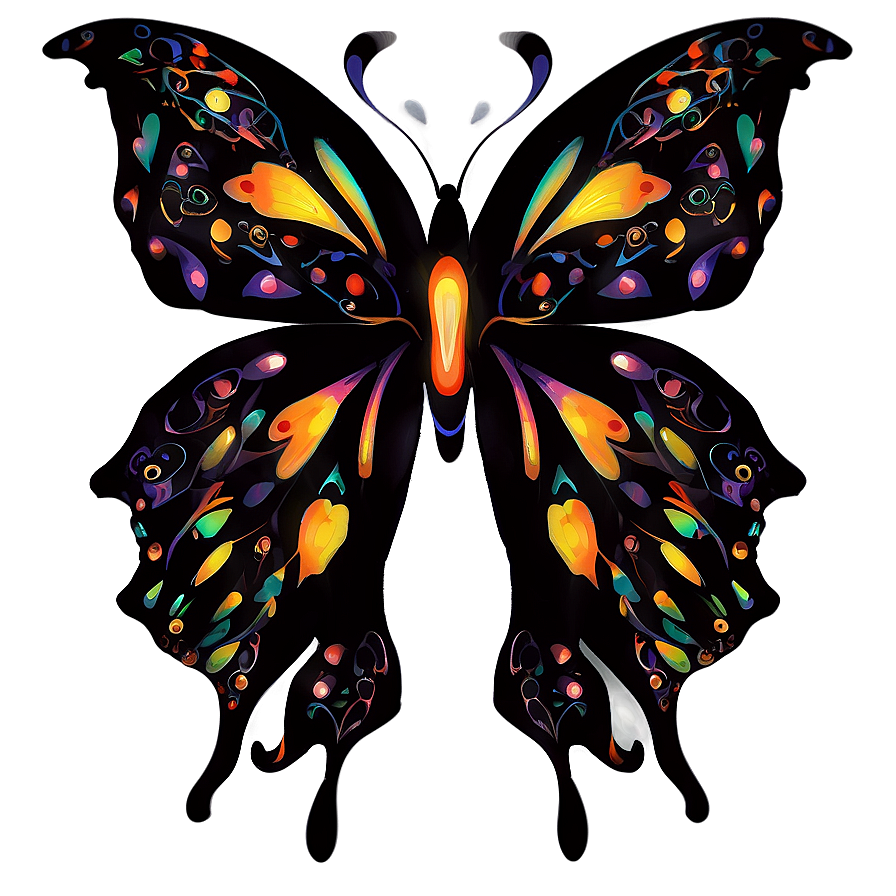 Abstract Black Butterfly Png Qvd PNG