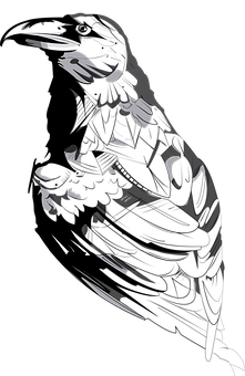 Abstract Black Crow Art PNG