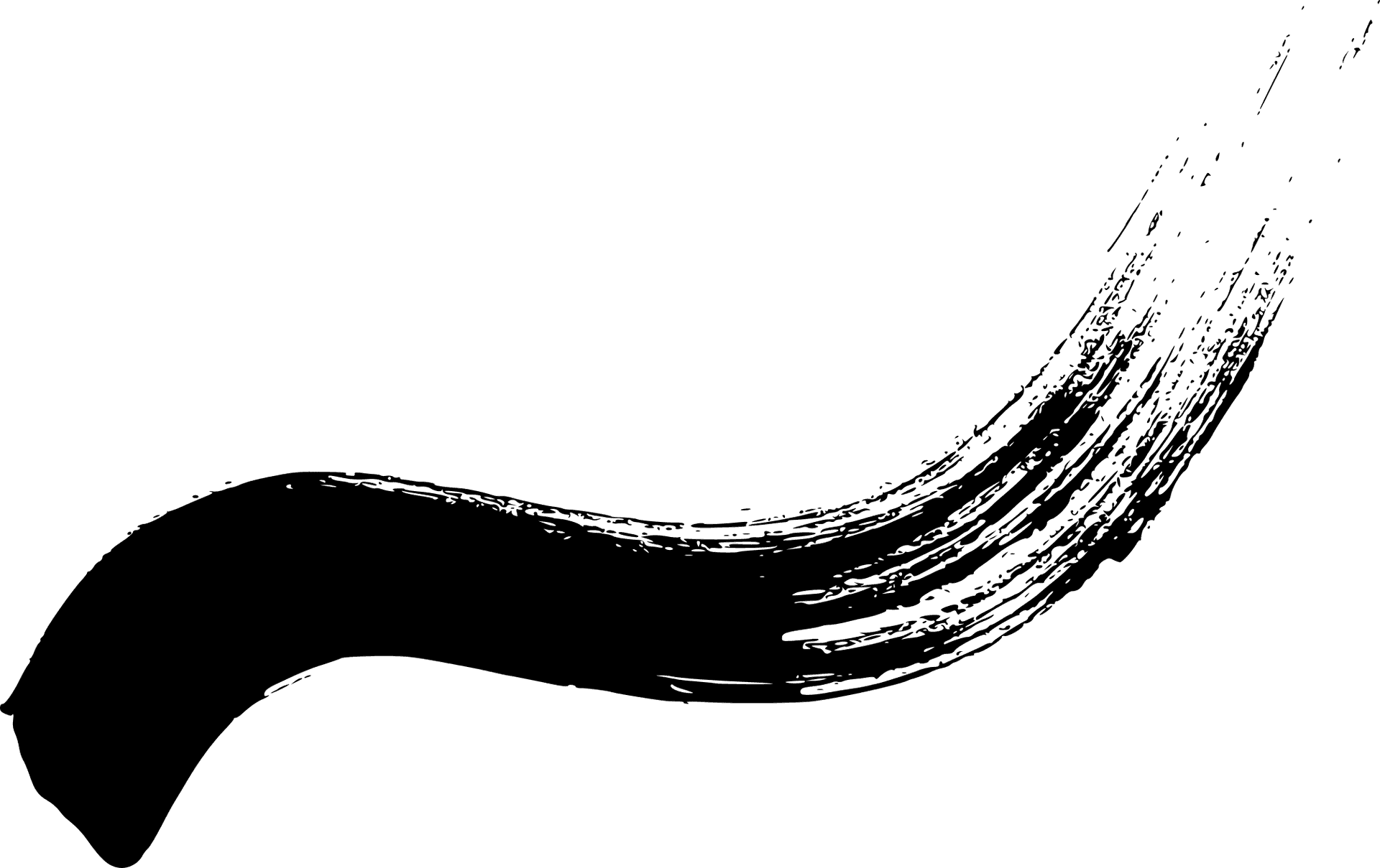 Abstract Black Curve Design PNG