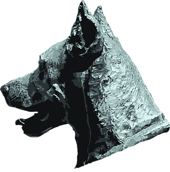 Abstract Black Dog Portrait PNG