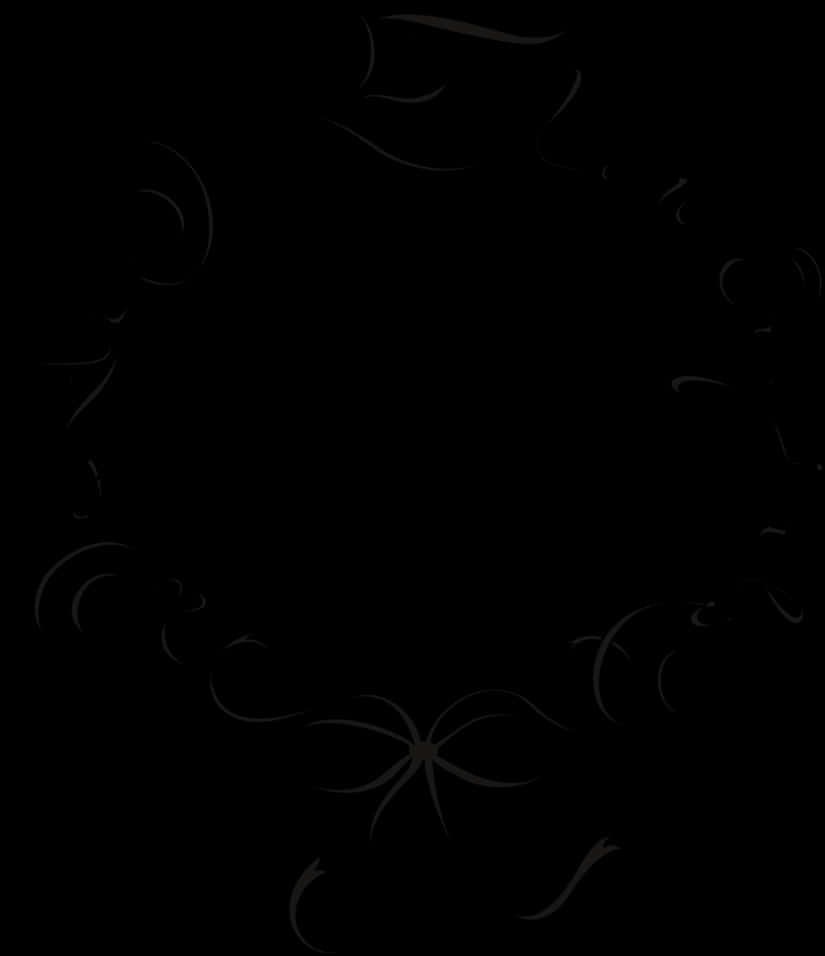 Abstract Black Floral Design PNG