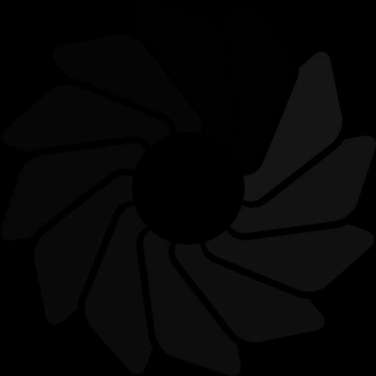 Abstract Black Flower Graphic PNG