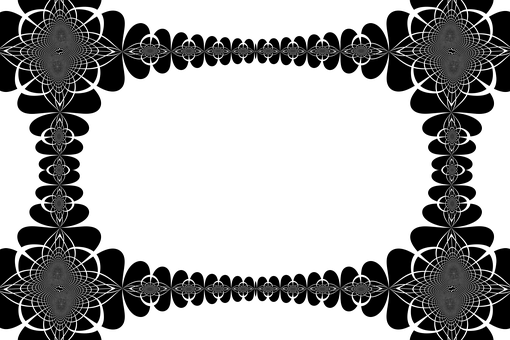 Abstract Black Framewith Lights PNG