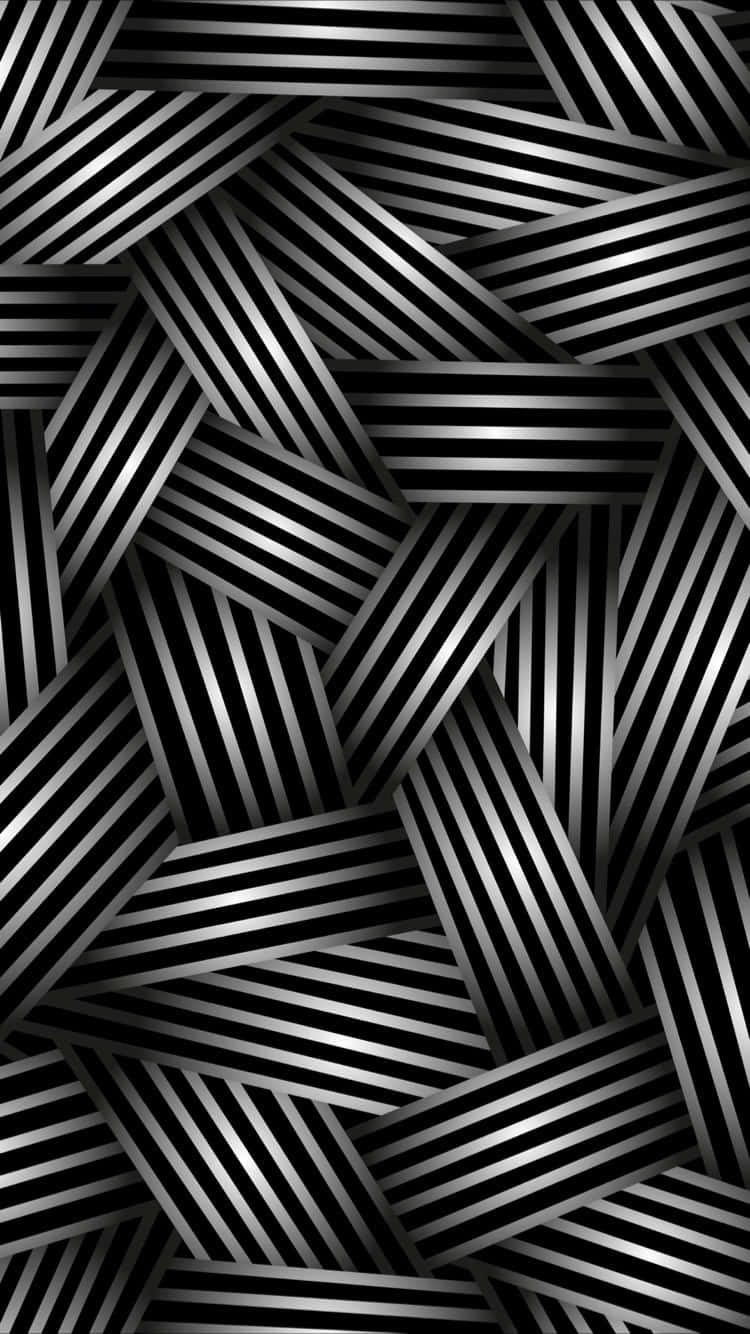 Abstract Black Gray Striped Pattern Wallpaper
