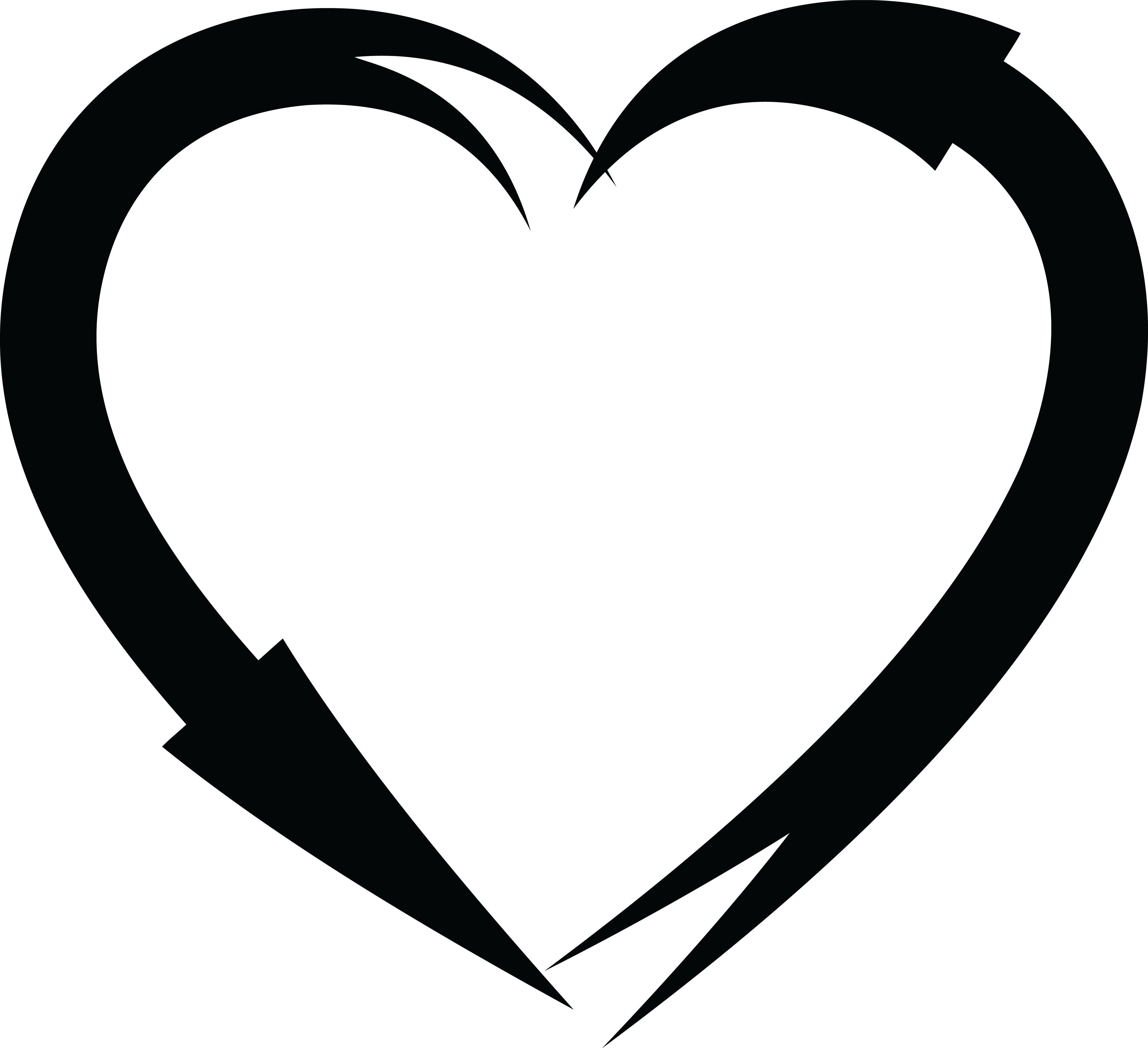 Abstract Black Heart Frame PNG